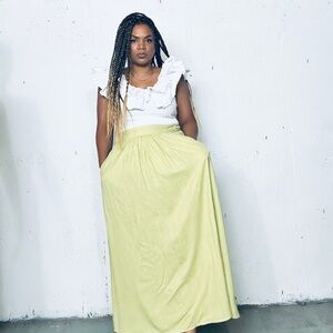 Chic Light Green A-Line Skirt, S